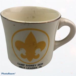 Vintage Boy Scouts of America Coffee Mug Cup Camp Sidney Dew Unit Leader 78